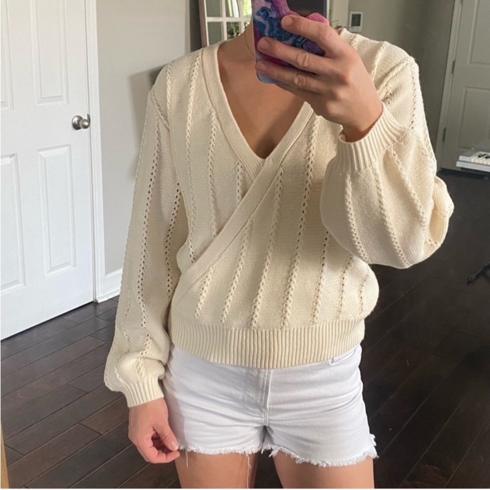 ASTR THE LABEL cream wrap sweater